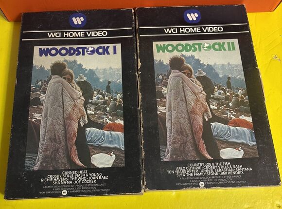 Woodstock vhs 1&2 Warner WCI Big Box 1979 rare vhtf